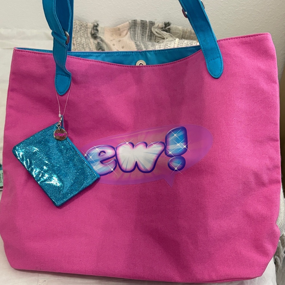 Universal Studios Jimmy Fallon EW! Tote Bag Pink and Blue